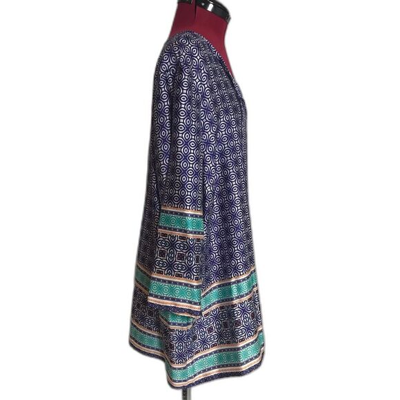 Chico's Whimsy Popover Blouse Women Size XL(16) Majestic Blue Tassel Detail NWT - Picture 3 of 12